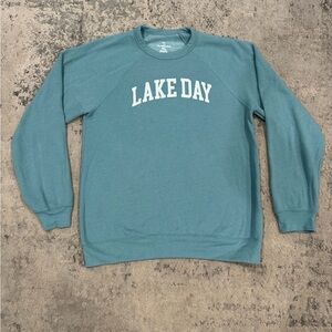 The Mitten State Lake Day turqoise dress Sweatshirt size XL